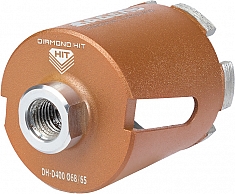 Алмазная коронка для сухого сверления подрозетников с микроударом Адель Diamond Hit DH-D400 68/65 мм