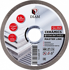 Алмазный отрезной круг Diam Master Line 1A1R Корона Ceramics Slim 115 мм