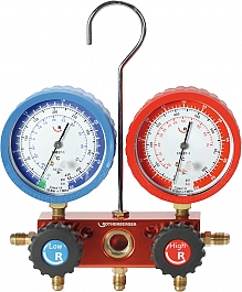 Двухпозиционный аналоговый манометрический коллектор для хладогентов R22, R134A, R407C, R404A Rothenberger 1/4 SAE Двухпозиционный аналоговый манометрический коллектор для хладогентов R22, R134A, R407C, R404A Rothenberger 1/4 SAE
