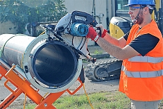 Эксплуатация автоматического электрического трубореза для резки пластиковых труб Ritmo Topgear 630 Эксплуатация автоматического электрического трубореза для резки пластиковых труб Ritmo Topgear 630