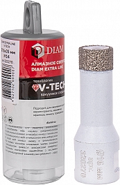 Комплектация алмазного сверла вакуумного спекания Diam Extra Line V-Tech M14 16 мм