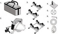 Комплектация электрического трубореза для пластиковых труб Exact PipeCut P400 System Комплектация электрического трубореза для пластиковых труб Exact PipeCut P400 System