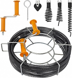 Комплектация набора для прочистки канализационных труб Crocodile 22 мм × 20 м Комплектация набора для прочистки канализационных труб Crocodile 22 мм × 20 м