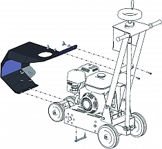 Крепление защитного кожуха электрического резчика кровли Сплитстоун CR-147E