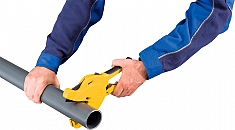 Применение ножниц для резки пластиковых и металлопластиковых труб Rems Ros P 63 S Применение ножниц для резки пластиковых и металлопластиковых труб Rems Ros P 63 S