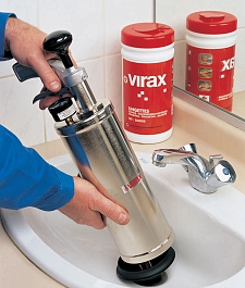 Применение пневмовантуза сантехнического Virax Пистолет Применение пневмовантуза сантехнического Virax Пистолет