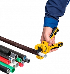 Применение трубореза для гофрированных, пластиковых и металлопластиковых труб Rems Ros P 26/SW 35 S