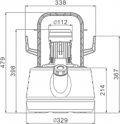 Размеры насоса для промывки теплообменников Rotorica Rogao 33 Размеры насоса для промывки теплообменников Rotorica Rogao 33