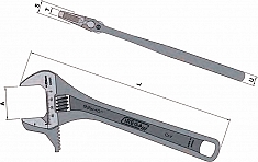 Размеры разводного ключа с реверсивной губкой Irega 92WR-12" Размеры разводного ключа с реверсивной губкой Irega 92WR-12"