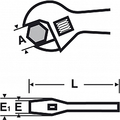 Размеры разводного ключа с широким зевом Virax 6" Размеры разводного ключа с широким зевом Virax 6"