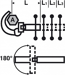 Размеры телескопического ключа для моек и раковин Virax Sanicrom