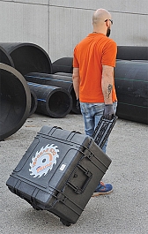 Транспортировка автоматического электрического трубореза для резки пластиковых труб Ritmo Topgear 630 Транспортировка автоматического электрического трубореза для резки пластиковых труб Ritmo Topgear 630