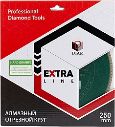 Упаковка алмазного отрезного круга Diam Extra Line Turbo Hard Granite 250 мм