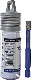 Упаковка коронок алмазных по керамограниту Keos Professional Vacuum Brazed 1/4" HEX 6 мм Упаковка коронок алмазных по керамограниту Keos Professional Vacuum Brazed 1/4" HEX 6 мм