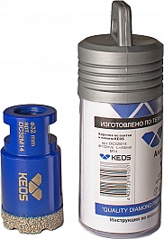 Упаковка коронок алмазных по керамограниту Keos Professional Vacuum Brazed M14 32 мм Упаковка коронок алмазных по керамограниту Keos Professional Vacuum Brazed M14 32 мм
