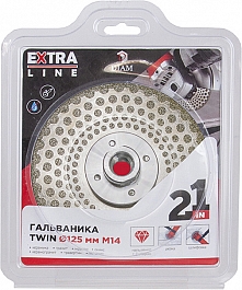 Упаковка специального алмазного диска Diam Extra Line Turbo Гальваника Twin 125 мм