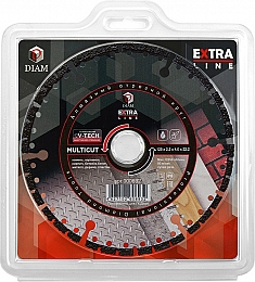 Упаковка универсального алмазного круга Diam Extra Line V-Tech Multicut 125 мм